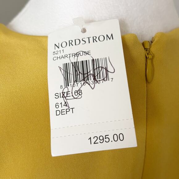 Haney Lilly Silk Mini Dress 8 Yellow NWT - Picture 11 of 13